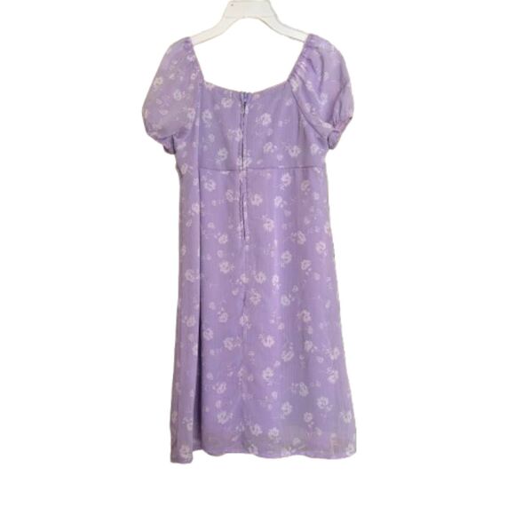Art Class Girl's Size 8 Square Neckline Lilac Floral Peasant Dress #M - Picture 2 of 5